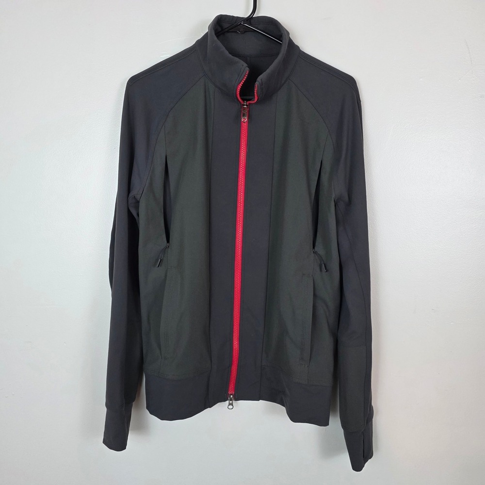 Lululemon Tactic Track Jacket Mens Full Zip M4265S Black Red Size S